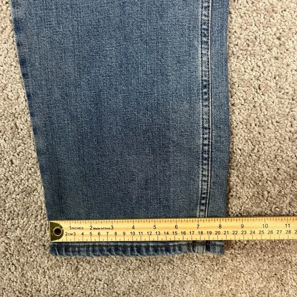 Wrangler Retro‎ Slim Straight Leg Jeans Mens 38x32 Denim Blue Distressed HOLE